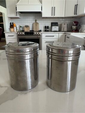 Vintage Williams Sonoma Stainless Steel Shaker Canisters Made in Japan‎ Set